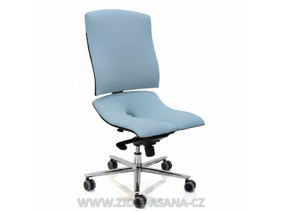 Ergonomická židle Ásana Steel Basic Ekokůže, Light Blue